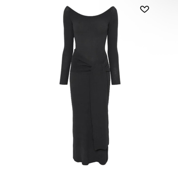 Aya Muse Dresses & Skirts - $890 NEW Aya Muse knitted maxi dress gray Long Sleeve knit sash tie sz Small